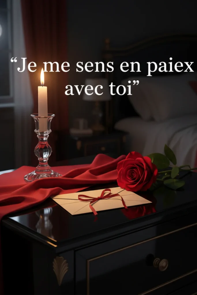 Je me sens en paix avec toi.