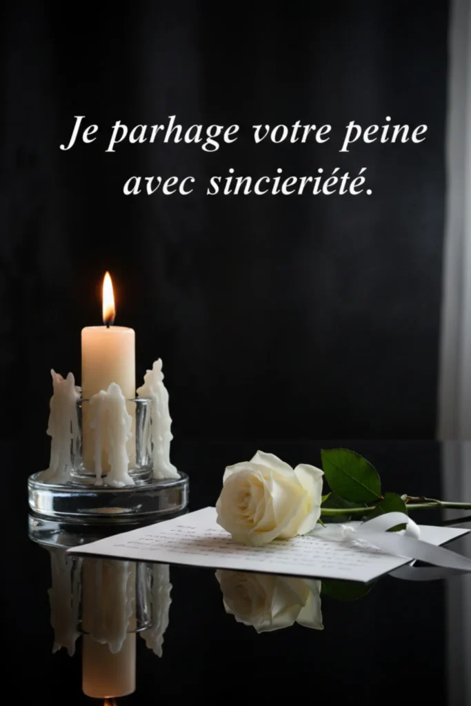 Je partage votre peine avec sincérité