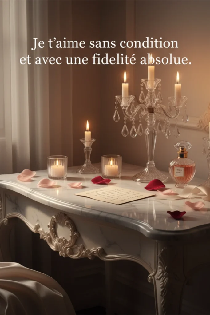 Je t’aime sans condition et avec une fidélité absolue.
