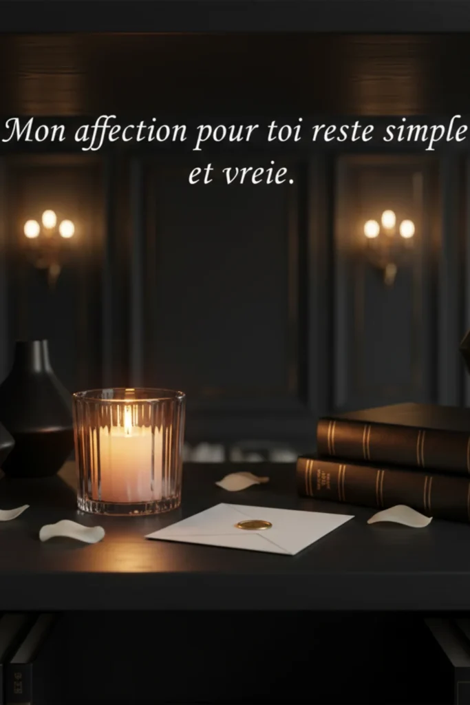 Mon affection pour toi reste simple et vraie
