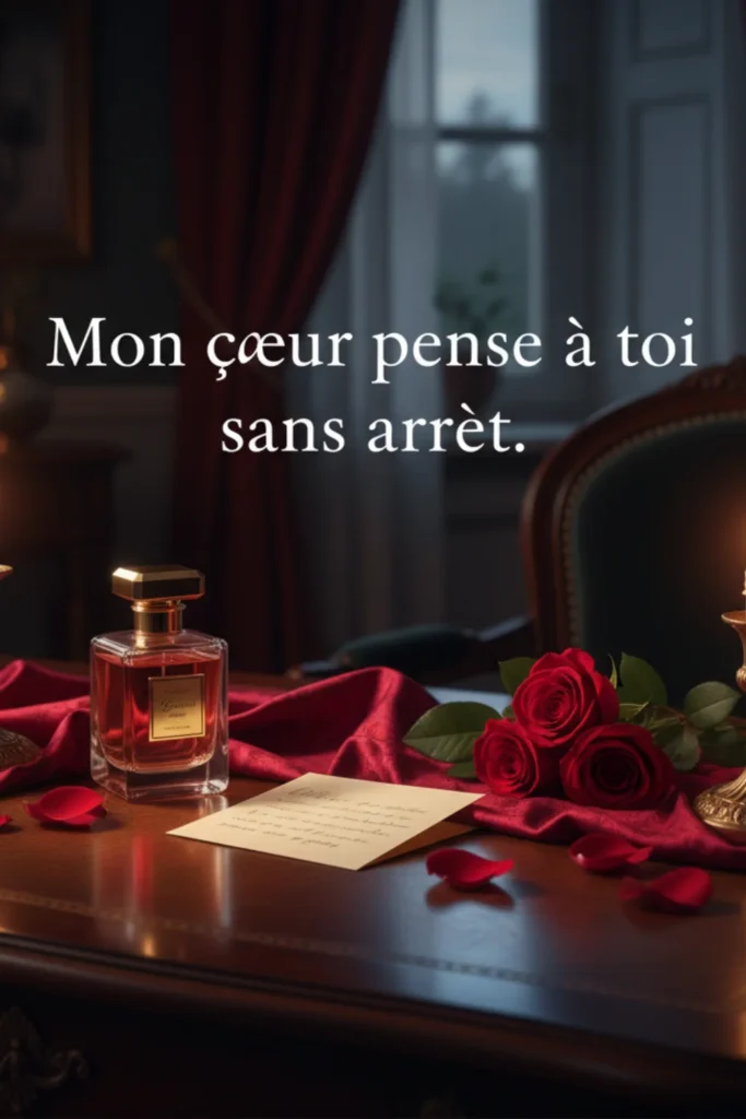 Mon cœur pense à toi sans arrêt.