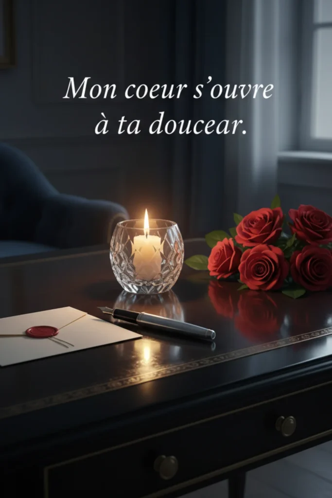 Mon cœur s’ouvre à ta douceur.