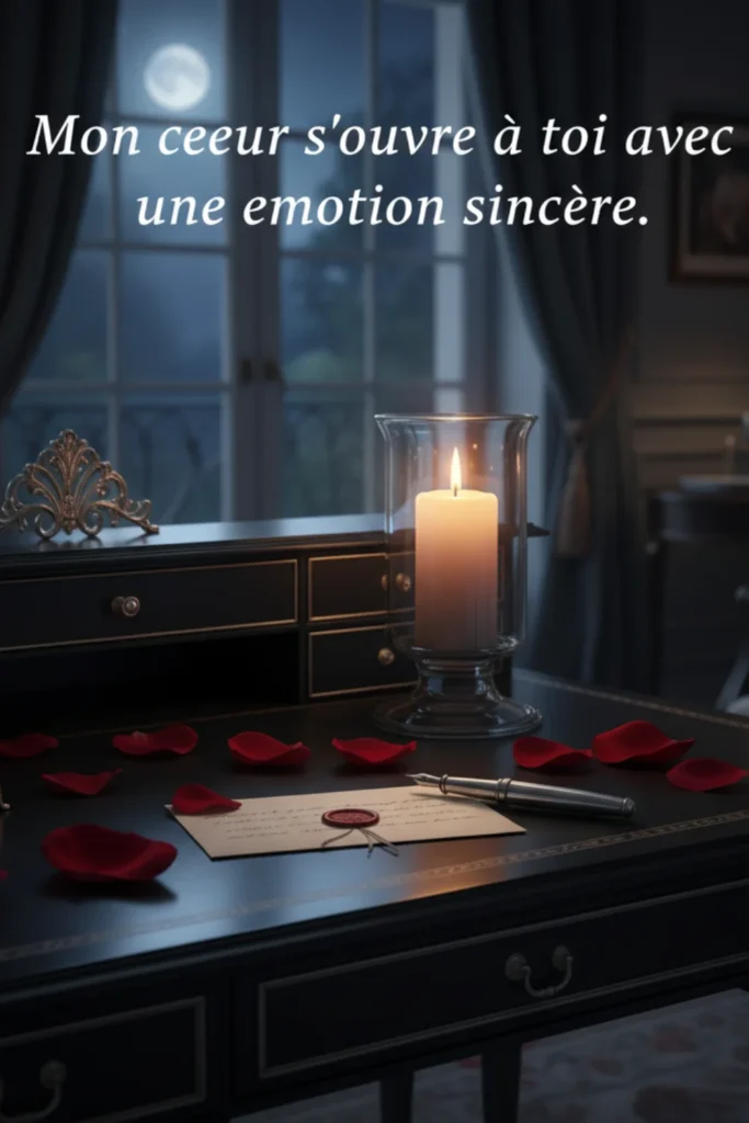 Mon cœur s’ouvre à toi avec une émotion sincère