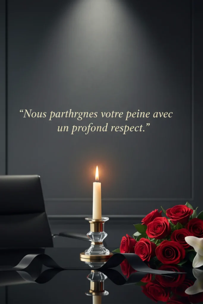 Nous partageons votre peine avec un profond respect