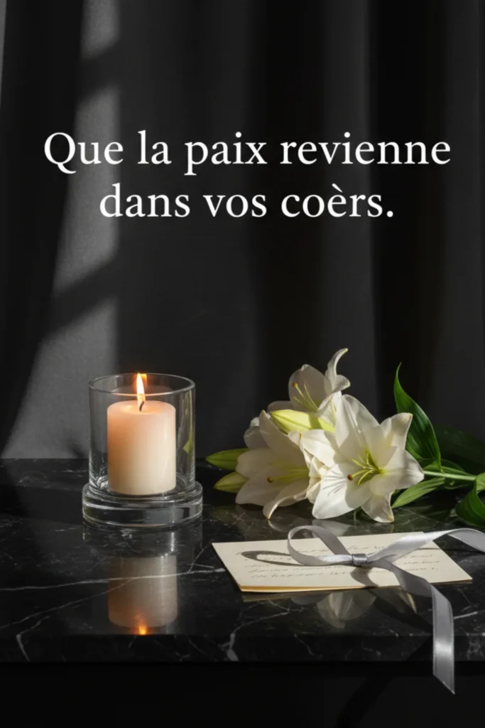 Que la paix revienne dans vos cœurs