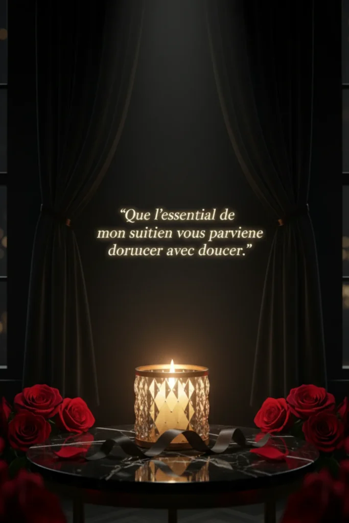 Que l’essentiel de mon soutien vous parvienne avec douceur