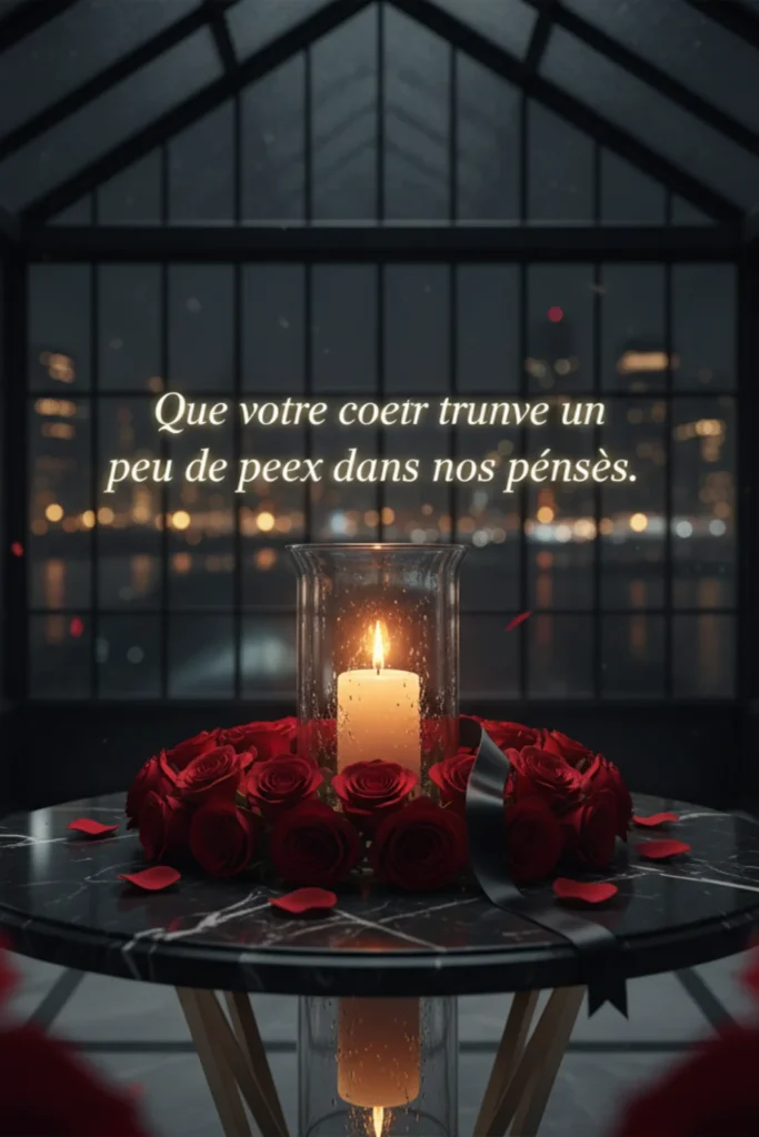 Que votre cœur trouve un peu de paix dans nos pensées