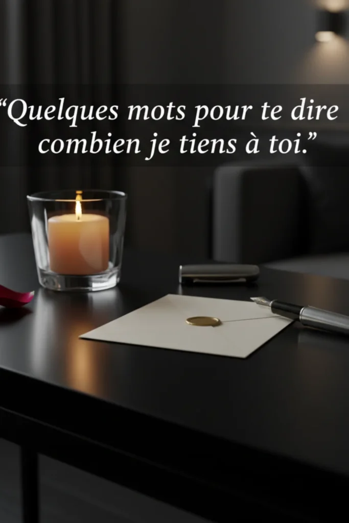 Quelques mots pour te dire combien je tiens à toi