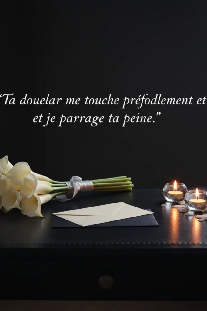 Ta douleur me touche profondément et je partage ta peine.
