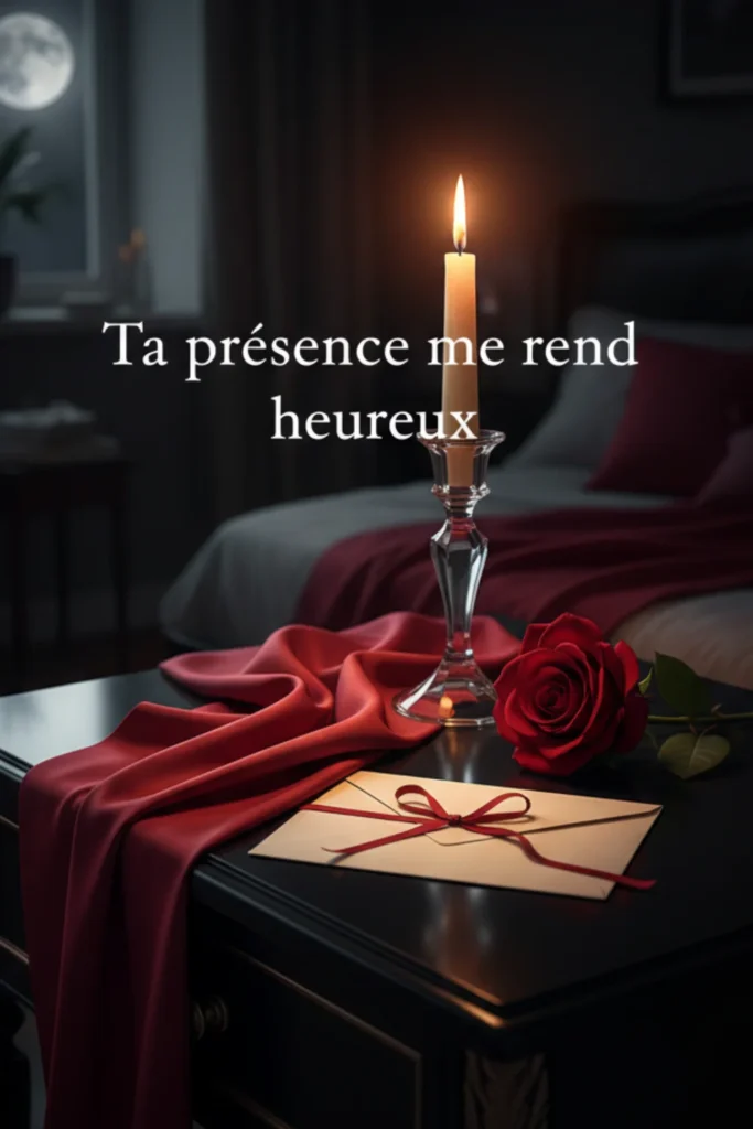 Ta présence me rend heureux(se).