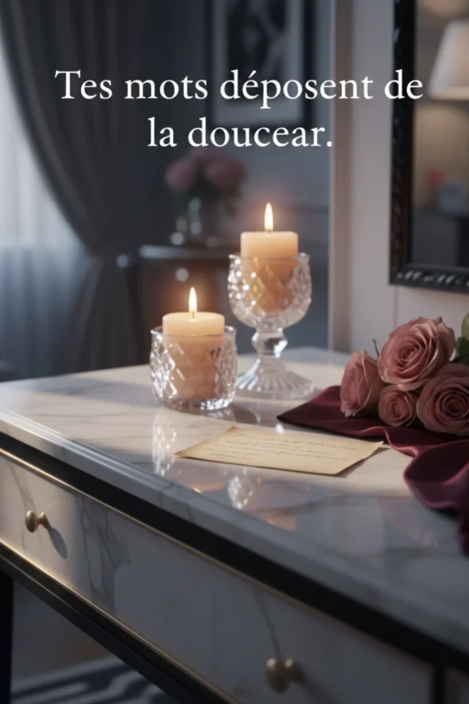 Tes mots déposent de la douceur