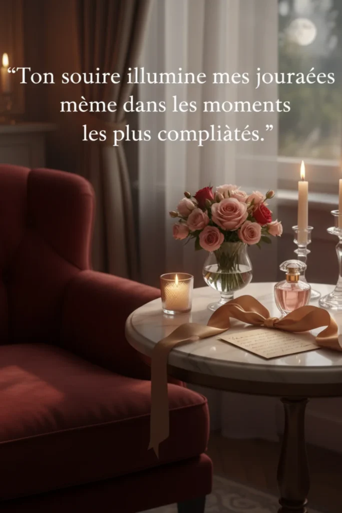 Ton sourire illumine mes journées même dans les moments les plus compliqués.