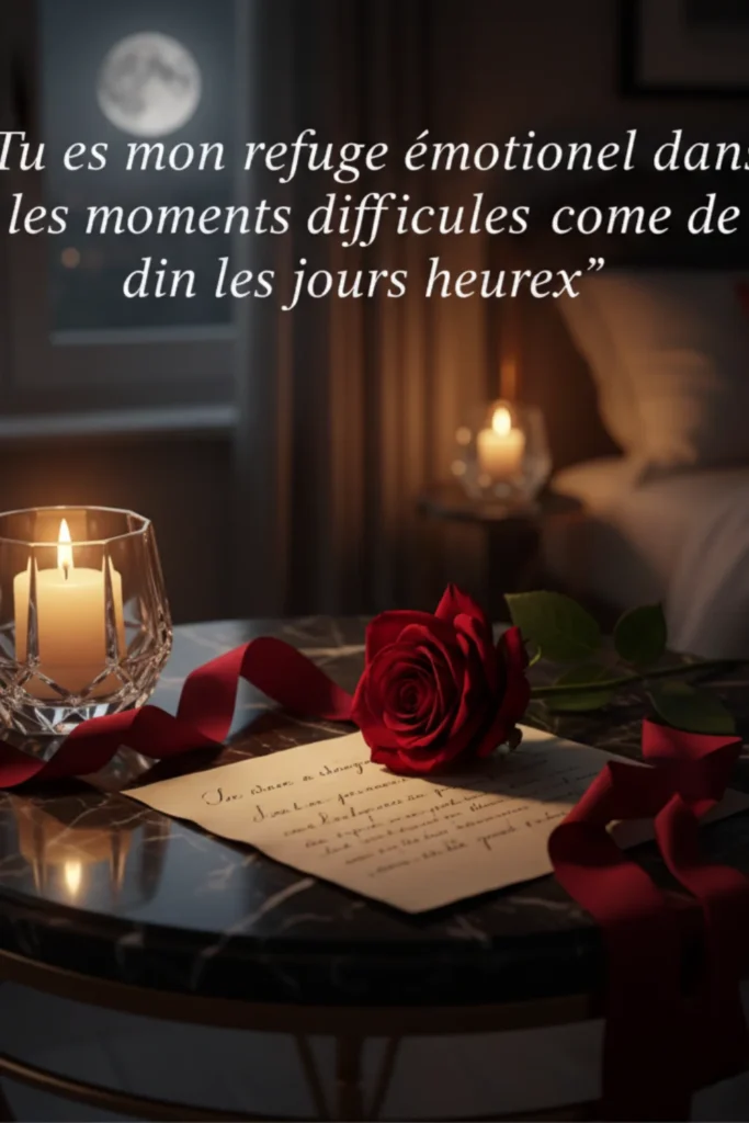 Tu es mon refuge émotionnel dans les moments difficiles comme dans les jours heureux