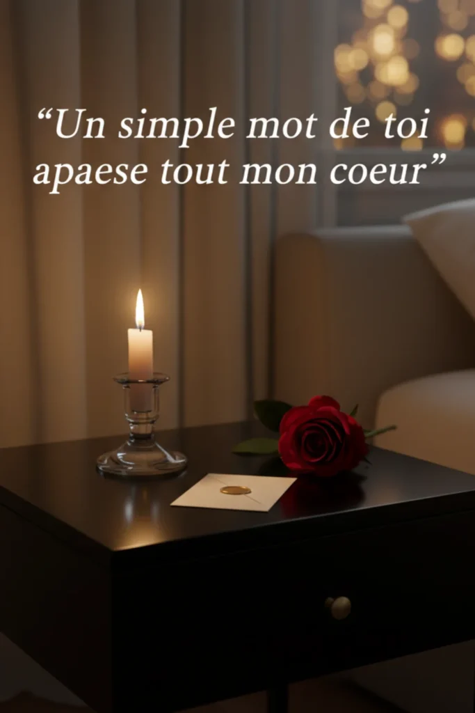 Un simple mot de toi apaise tout mon cœur