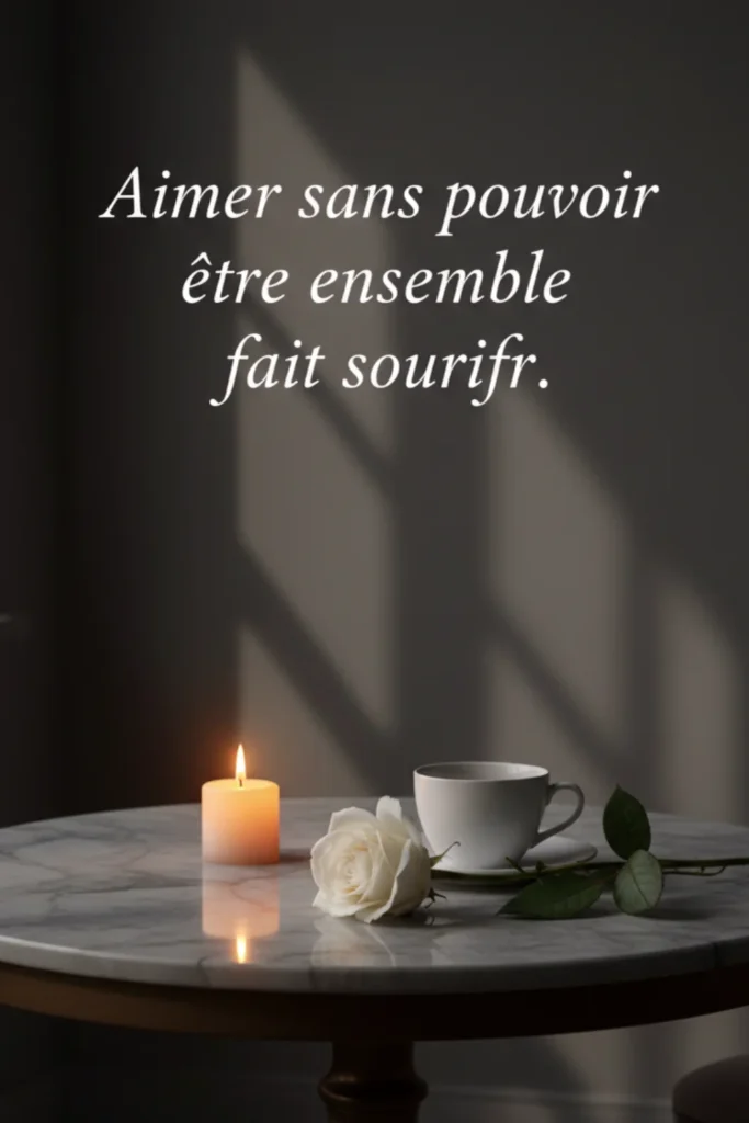 Aimer sans pouvoir être ensemble fait souffrir.