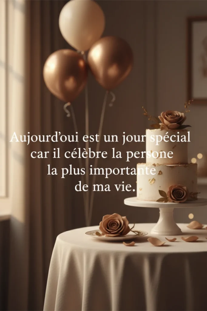 Aujourd’hui est un jour spécial car il célèbre la personne la plus importante de ma vie.