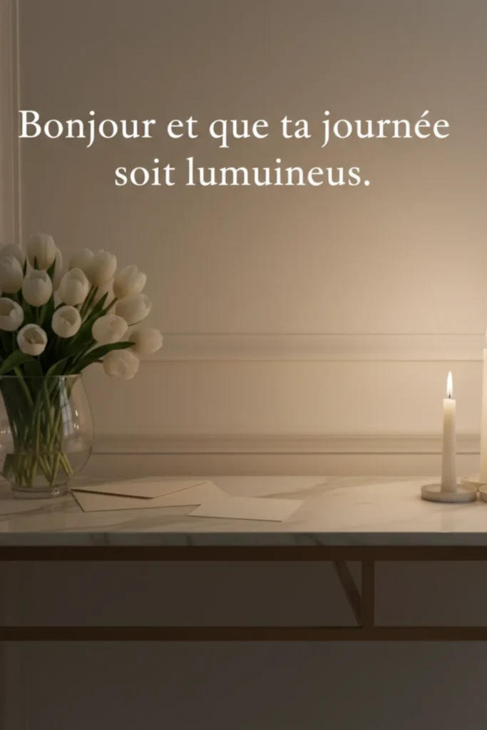 Bonjour et que ta journée soit lumineuse.