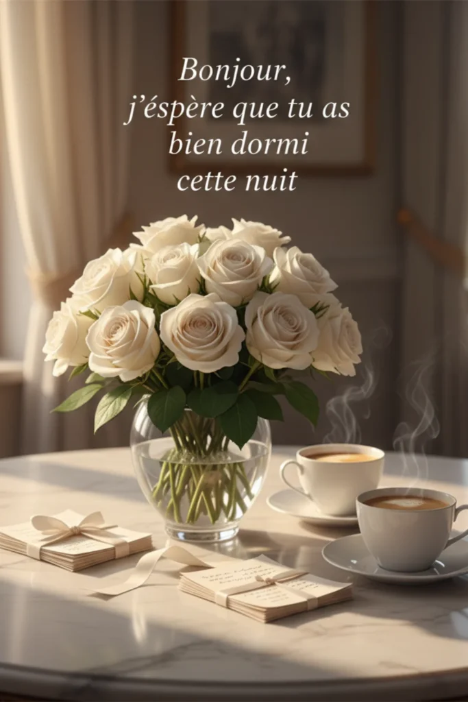 Bonjour, j’espère que tu as bien dormi cette nuit