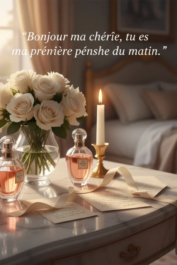 Bonjour ma chérie, tu es ma première pensée du matin.