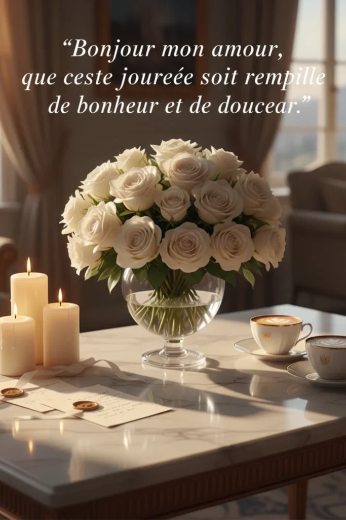 Bonjour mon amour, que cette journée soit remplie de bonheur et de douceur.