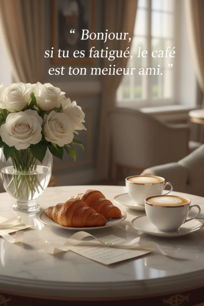 Bonjour, si tu es fatigué, le café est ton meilleur ami.