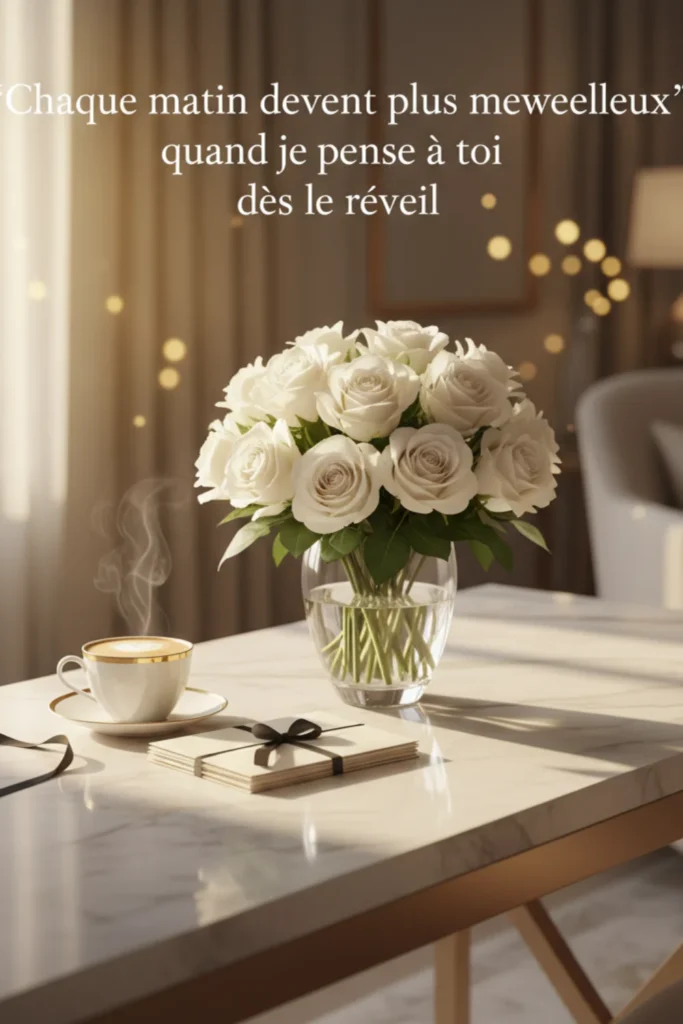 Chaque matin devient plus merveilleux quand je pense à toi dès le réveil.