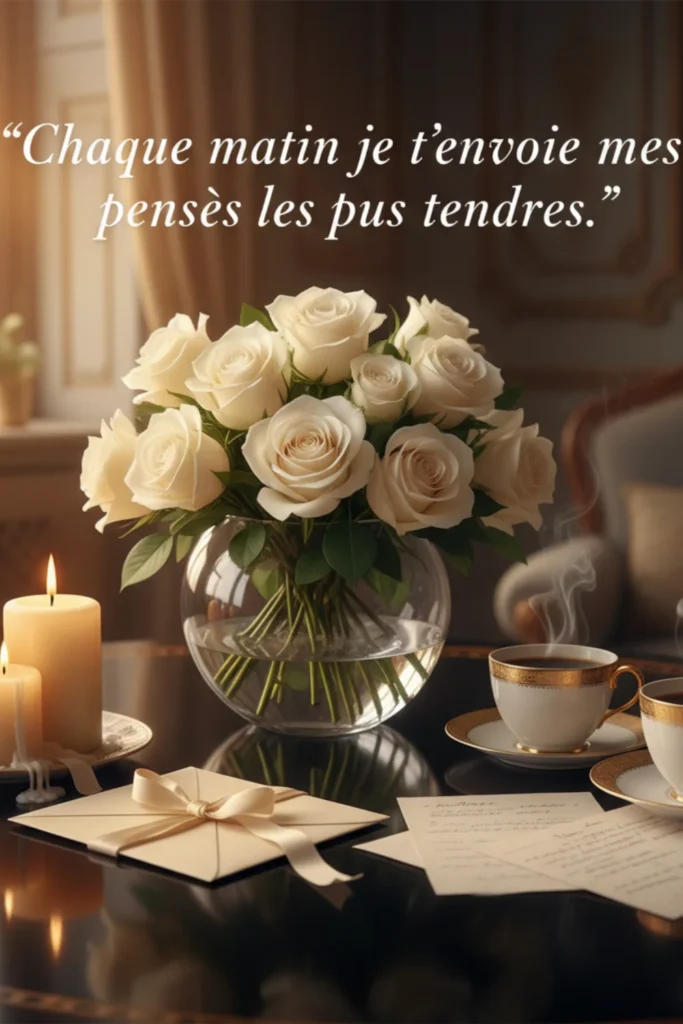 Chaque matin je t’envoie mes pensées les plus tendres.