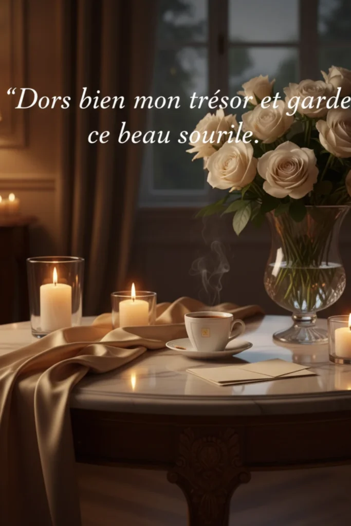 Dors bien mon trésor et garde ce beau sourire.