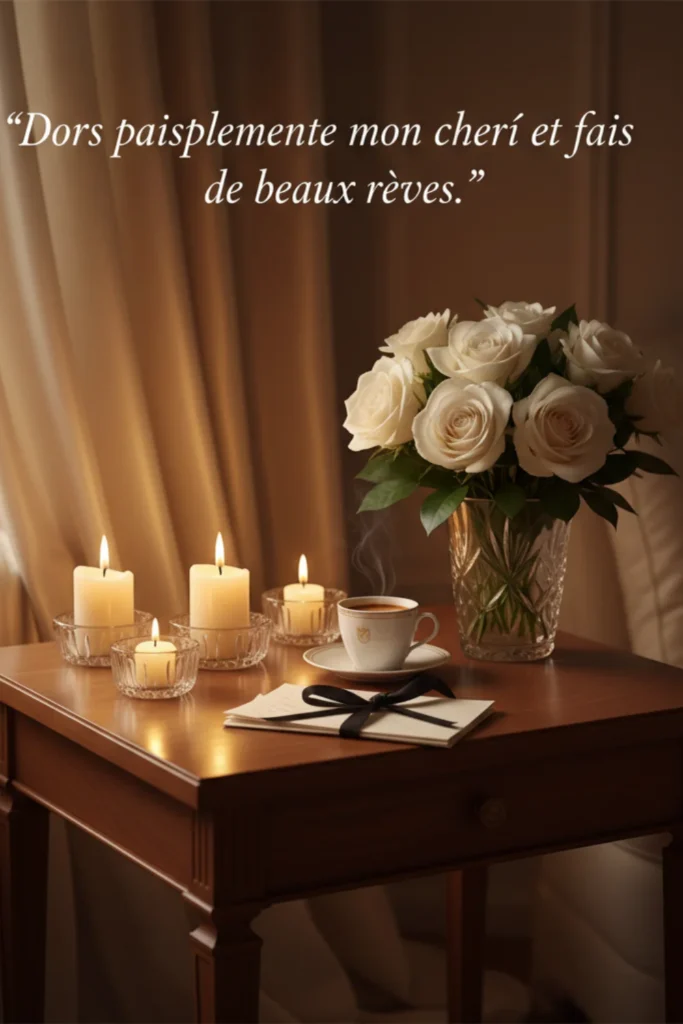 Dors paisiblement mon chéri et fais de beaux rêves.
