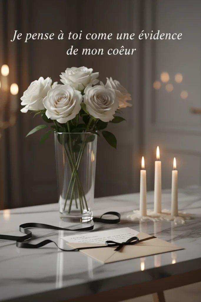 Je pense à toi comme une évidence de mon cœur.