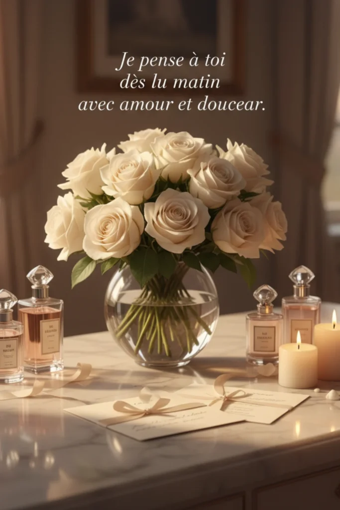 Je pense à toi dès le matin avec amour et douceur.