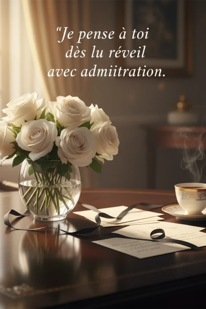 Je pense à toi dès le réveil avec admiration.