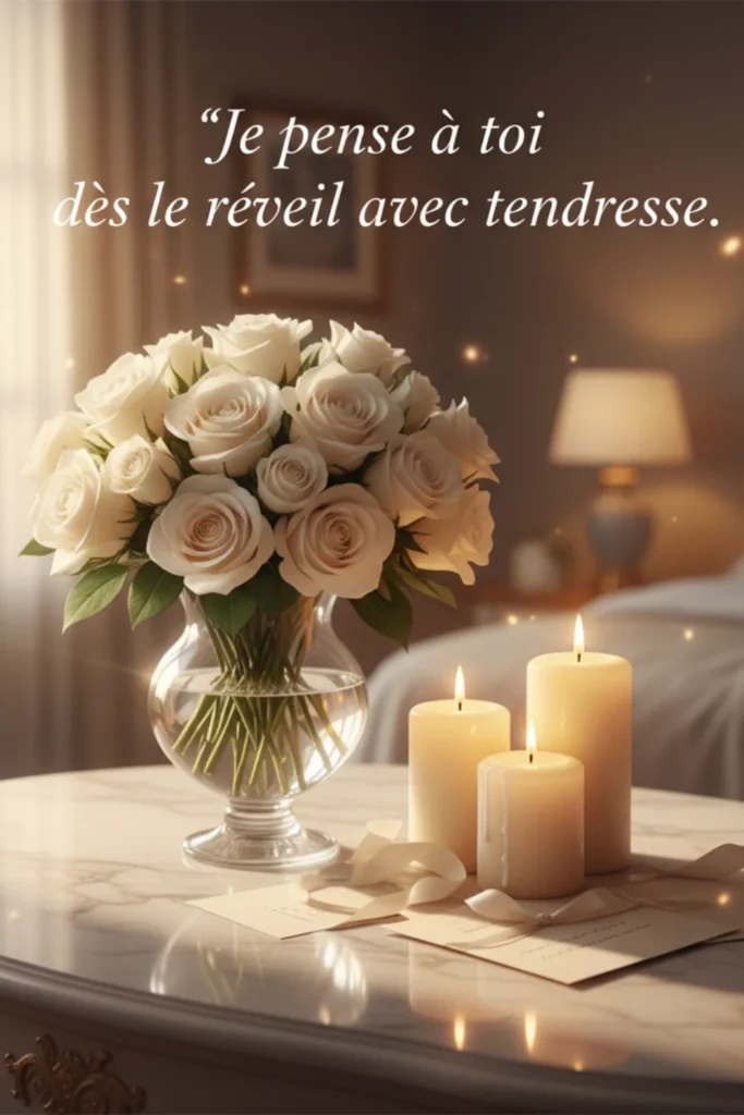 Je pense à toi dès le réveil avec tendresse.