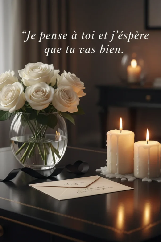 Je pense à toi et j’espère que tu vas bien.