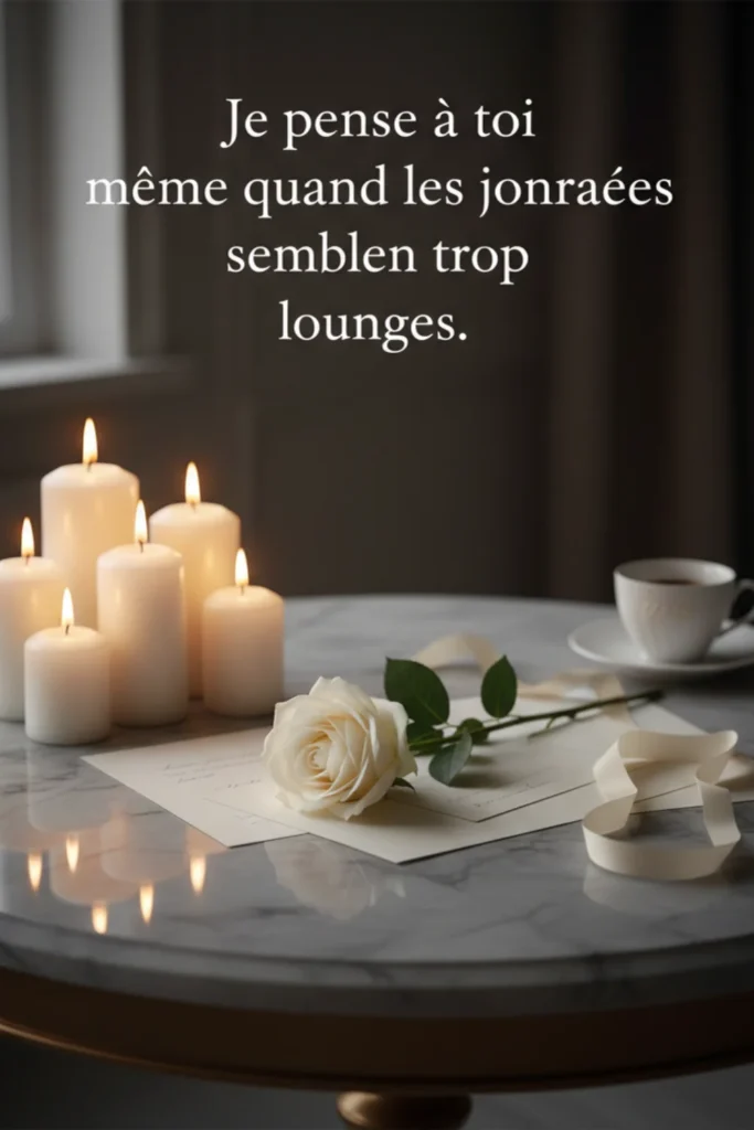 Je pense à toi même quand les journées semblent trop longues