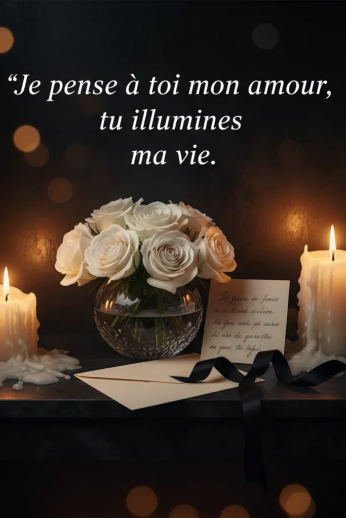 Je pense à toi mon amour, tu illumines ma vie.