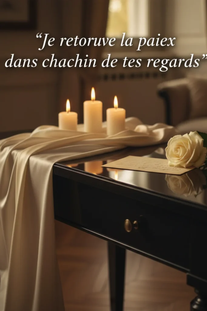 Je retrouve la paix dans chacun de tes regards.