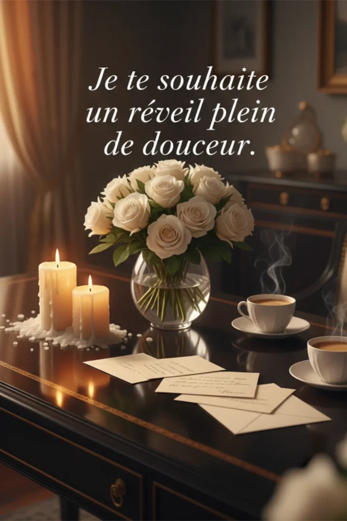 Je te souhaite un réveil plein de douceur.