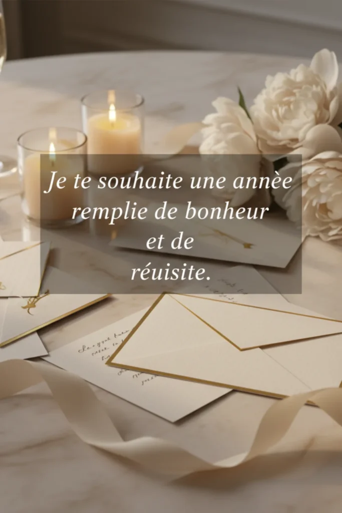 Je te souhaite une année remplie de bonheur et de réussite.