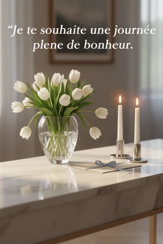 Je te souhaite une journée pleine de bonheur.