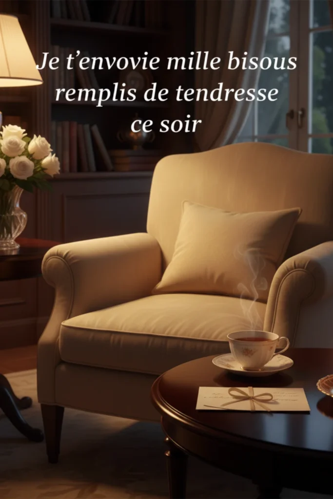 Je t’envoie mille bisous remplis de tendresse ce soir.