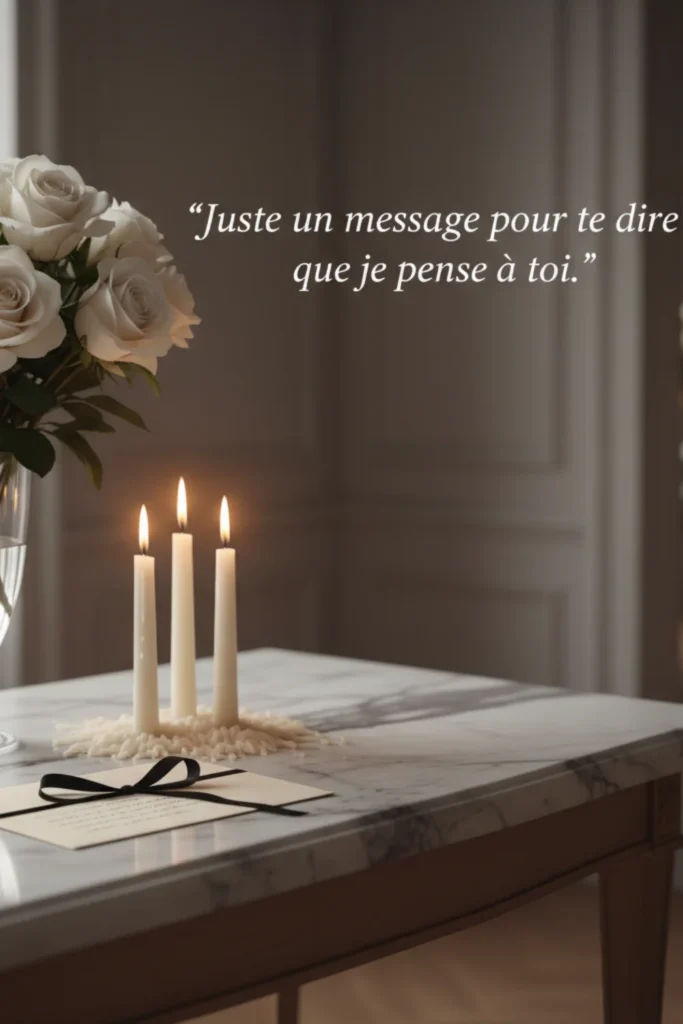 Juste un message pour te dire que je pense à toi.