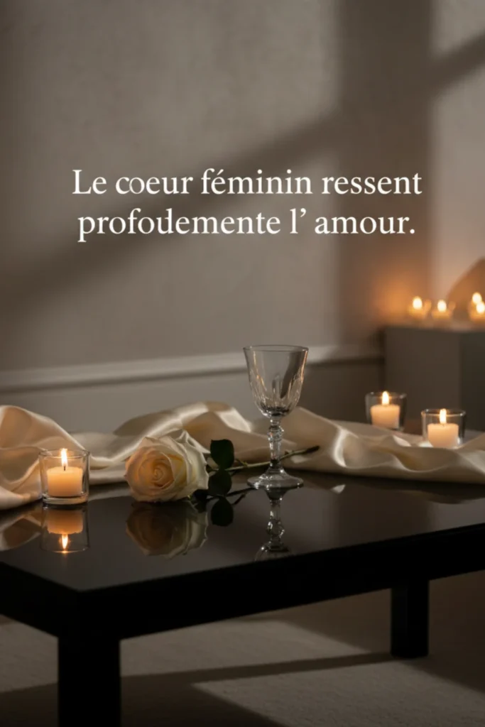 Le cœur féminin ressent profondément l’ amour.
