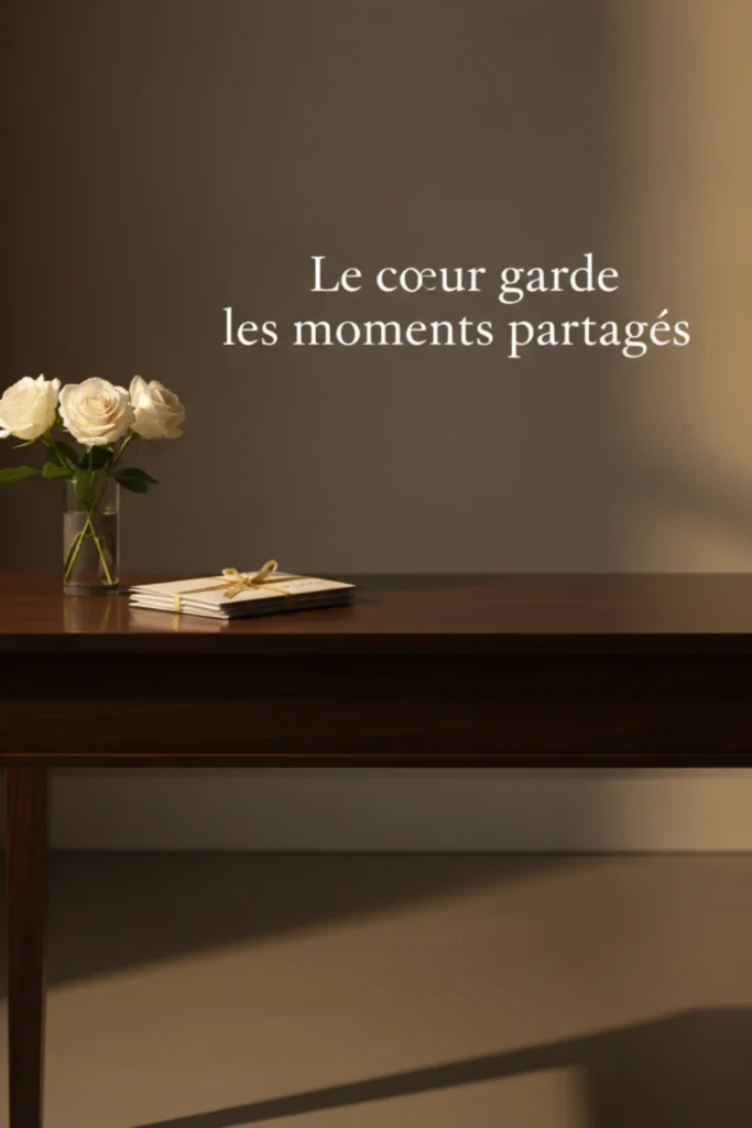 Le cœur garde les moments partagés .