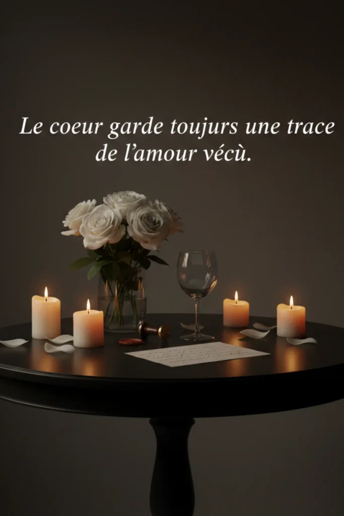 Le cœur garde toujours une trace de l’amour vécu.