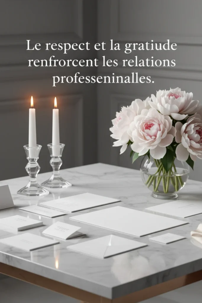 Le respect et la gratitude renforcent les relations professionnelles.