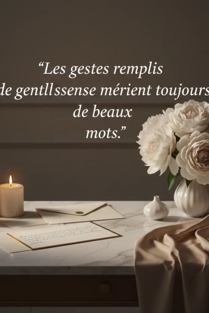 Les gestes remplis de gentillesse méritent toujours de beaux mots.