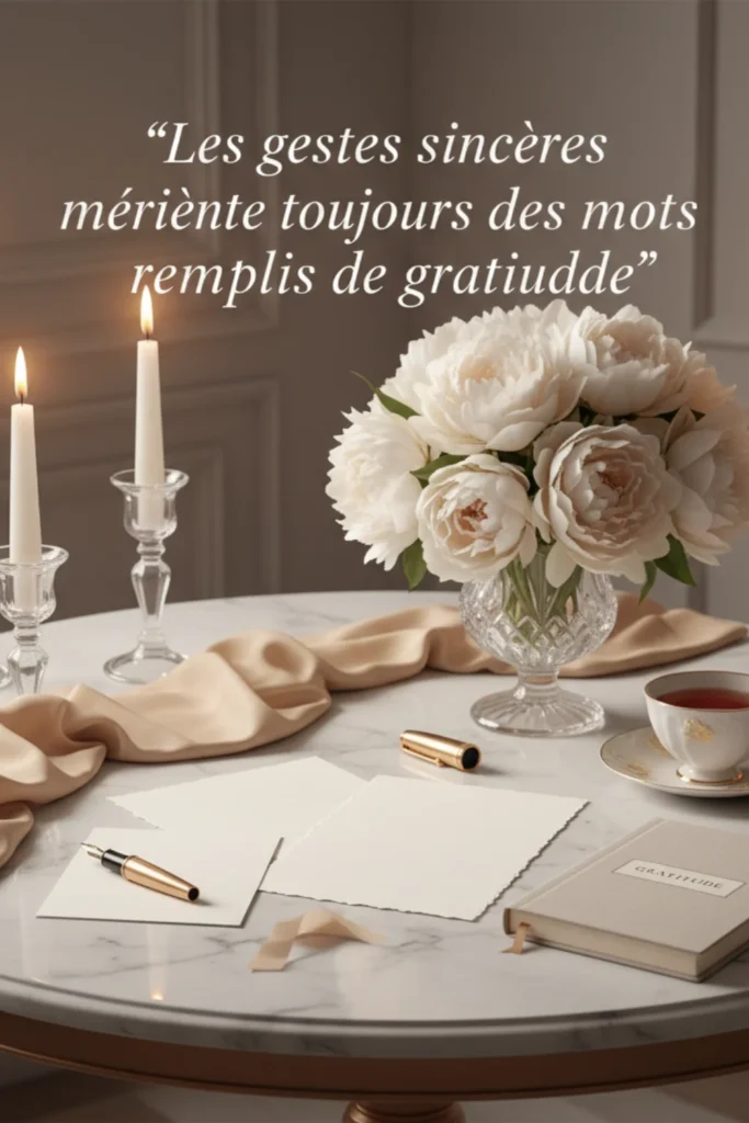 Les gestes sincères méritent toujours des mots remplis de gratitude.