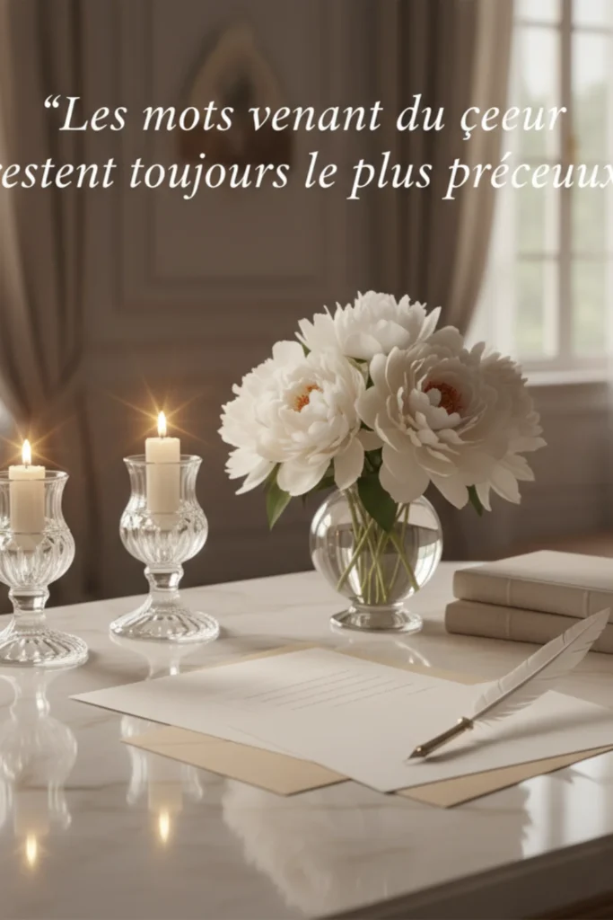 Les mots venant du cœur restent toujours les plus précieux.