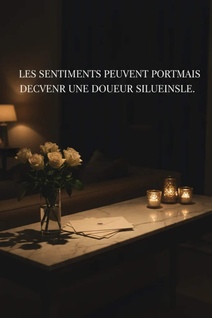 Les sentiments peuvent parfois devenir une douleur silencieuse.